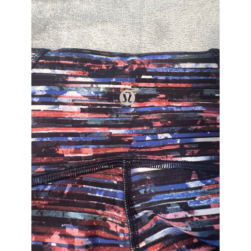 Lululemon Womens Size 10 Multicolor Striped Athletic Leggings Yoga Pants